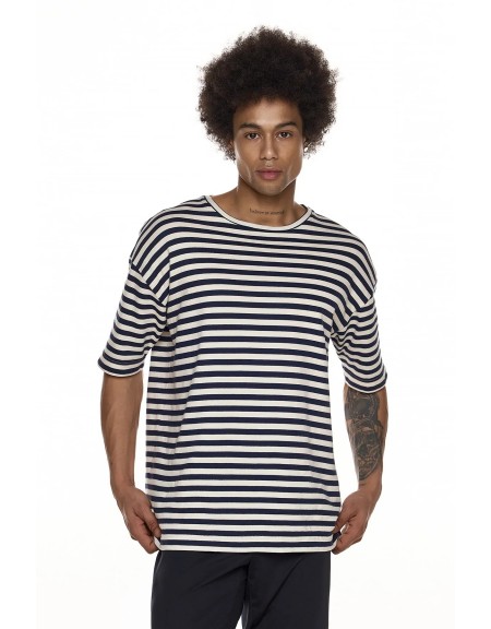 DIVERSE T-shirt sailor 26047-281-418 Beige - Blue  - 1