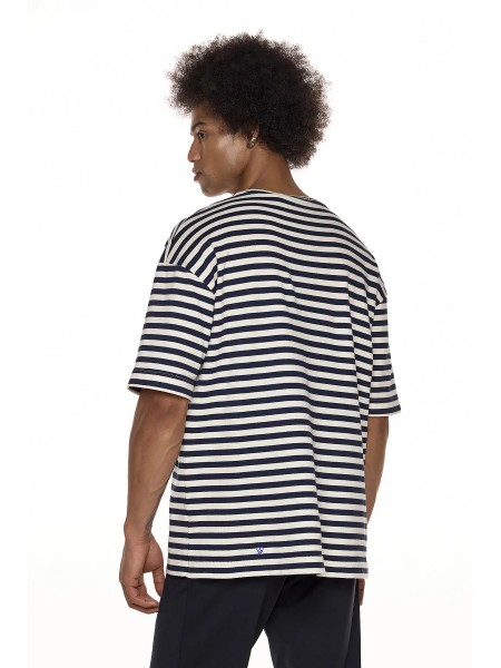 DIVERSE T-shirt sailor 26047-281-418 Beige - Blue  - 2