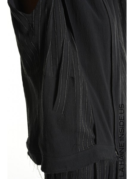 LA HAINE Sleeveless jacket with hood 3P LM1282 Black LA HAINE - 5