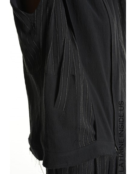 LA HAINE Sleeveless jacket with hood 3P LM1282 Black LA HAINE - 5