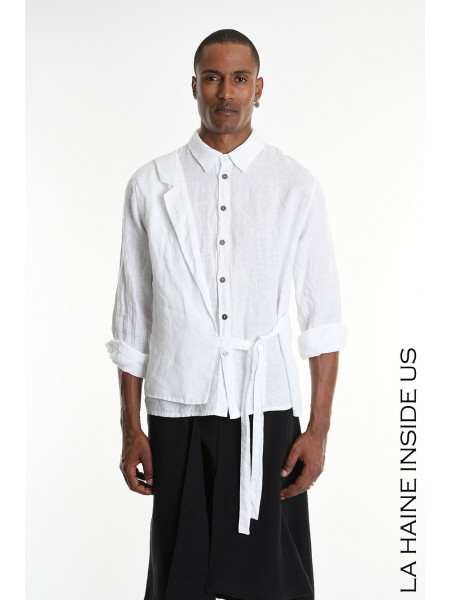 LA HAINE Linen shirt 3R LM1235 White LA HAINE - 1