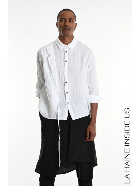LA HAINE Linen shirt 3R LM1235 White LA HAINE - 9