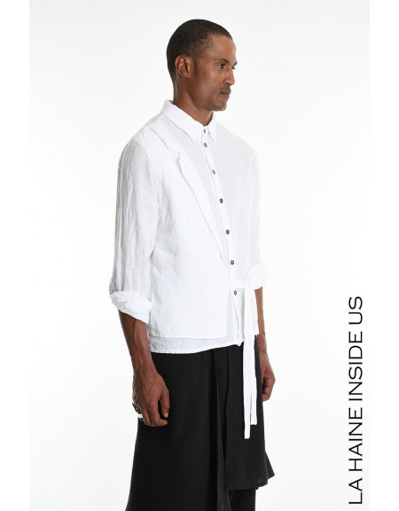 LA HAINE Linen shirt 3R LM1235 White LA HAINE - 3