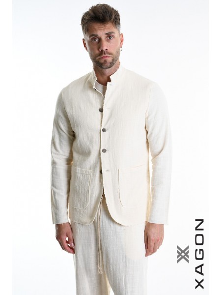 XAGON MAN Shirt - Jacket mao 2JX2704 Ecru XAGON MAN - 1