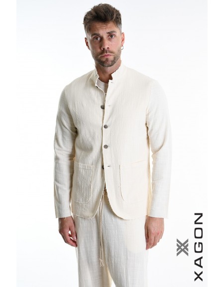 XAGON MAN Shirt - Jacket mao 2JX2704 Ecru XAGON MAN - 1