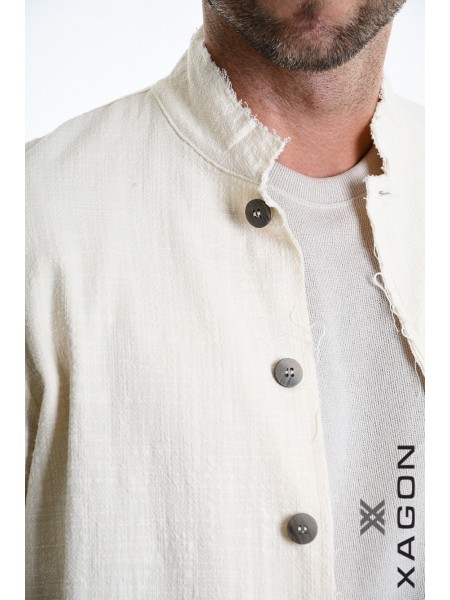 XAGON MAN Πουκάμισο - Jacket mao 2JX2704 Εκρού XAGON MAN - 3
