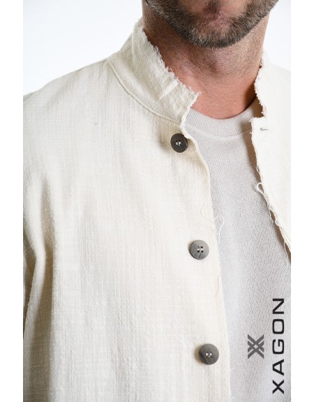 XAGON MAN Shirt - Jacket mao 2JX2704 Ecru XAGON MAN - 3