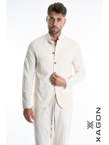 XAGON MAN Πουκάμισο - Jacket mao 2JX2704 Εκρού XAGON MAN - 6