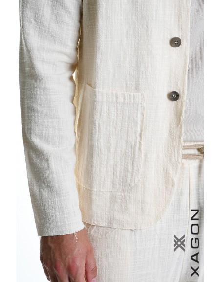 XAGON MAN Shirt - Jacket mao 2JX2704 Ecru XAGON MAN - 4