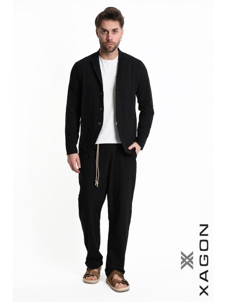 XAGON MAN Πουκάμισο - Jacket mao 2JX2704 Μαύρο XAGON MAN - 3