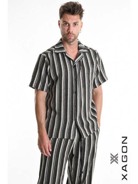 XAGON MAN Striped shirt 2MD513C Black - Gray XAGON MAN - 7