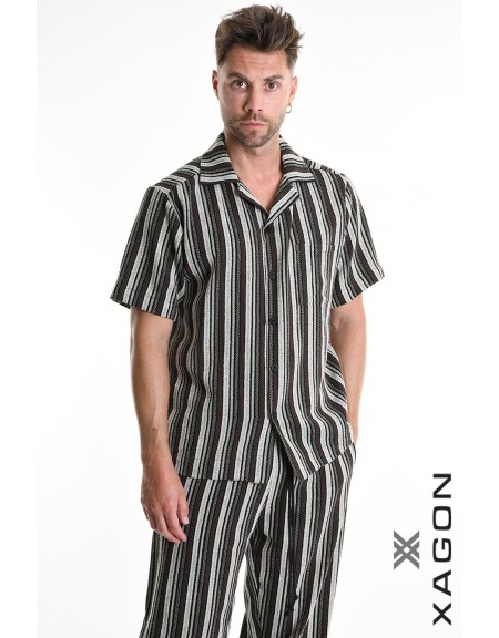XAGON MAN Striped shirt 2MD513C Black - Gray XAGON MAN - 7