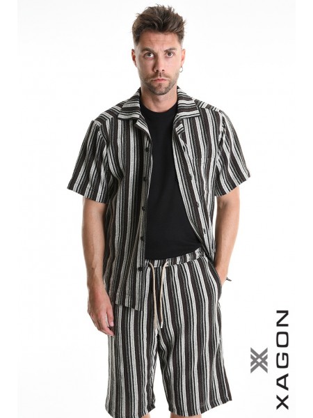 XAGON MAN Striped shirt 2MD513C Black - Gray XAGON MAN - 3