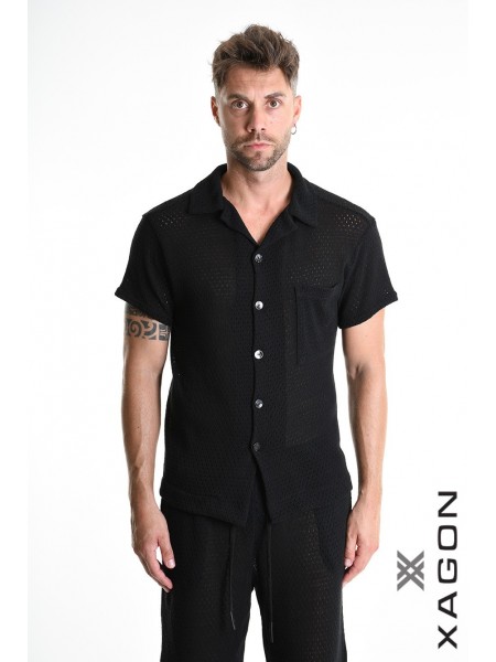 XAGON MAN Πουκάμισο κοντομάνικο 2MD507C Μαύρο XAGON MAN - 1