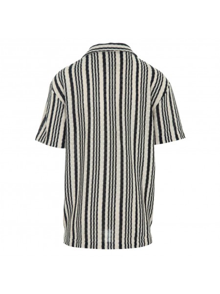 NINETEEN Short sleeve shirt long K26-1045 Black - Ecru NINETEEN - 2