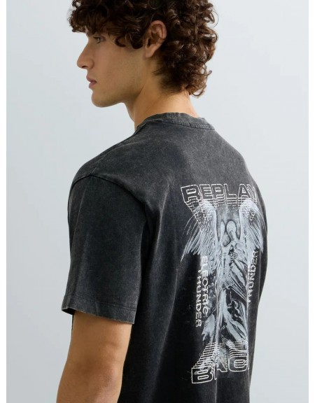 REPLAY T-shirt M12BF.003.7242.C072 Γκρι - Ανθρακί REPLAY - 3