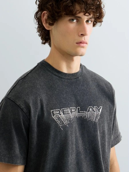 REPLAY T-shirt M12BF.003.7242.C072 Gray - Anthracite REPLAY - 8