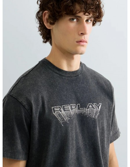 REPLAY T-shirt M12BF.003.7242.C072 Γκρι - Ανθρακί REPLAY - 8