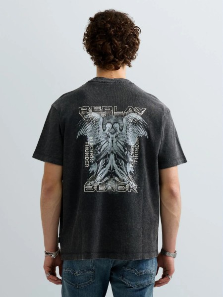 REPLAY T-shirt M12BF.001.7242KG C072 Grey - Anthracite REPLAY - 5