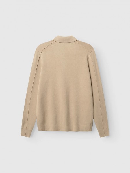 GABBA Μπλούζα πλεκτή ADRIEL HALF ZIP LUME LS Μπεζ GABBA - 2