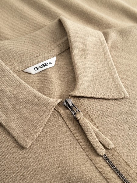 GABBA Μπλούζα πλεκτή ADRIEL HALF ZIP LUME LS Μπεζ GABBA - 3