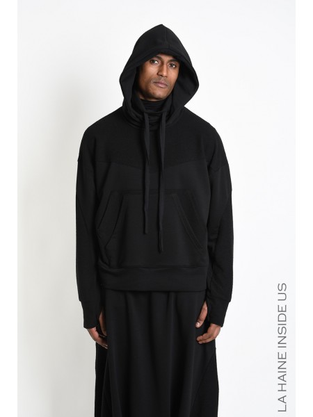 LA HAINE Hooded Sweatshirt 3MLM1335 Black LA HAINE - 1