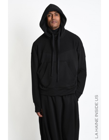 LA HAINE Hooded Sweatshirt 3MLM1335 Black LA HAINE - 6
