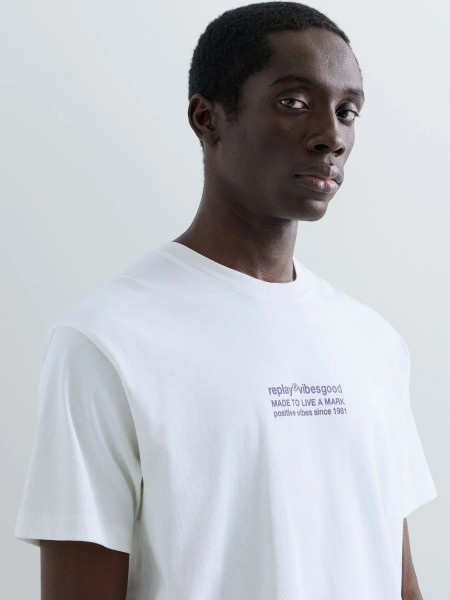 REPLAY T-shirt M12BF.001.7242KW C011 White REPLAY - 3