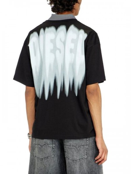 DIESEL T-shirt A25122-0QIAM-9XX Μαύρο DIESEL - 2