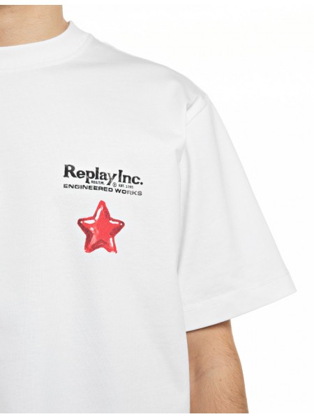 REPLAY INC T-shirt KU102S.001.00L3BW Λευκό REPLAY - 3