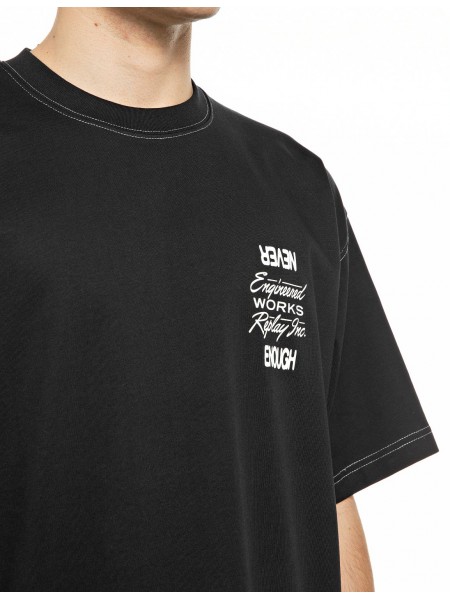 REPLAY INC T-shirt KU102T.000.00L3BW C098 Μαύρο REPLAY - 3