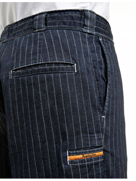 REPLAY INC Striped pants KU1009.000.139 D04 WAIST Blue REPLAY - 6