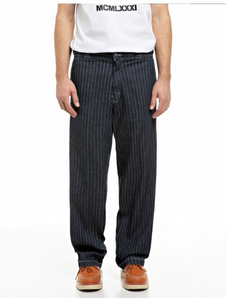 REPLAY INC Παντελόνι ριγέ KU1009.000.139 D04 WAIST Μπλε REPLAY - 1