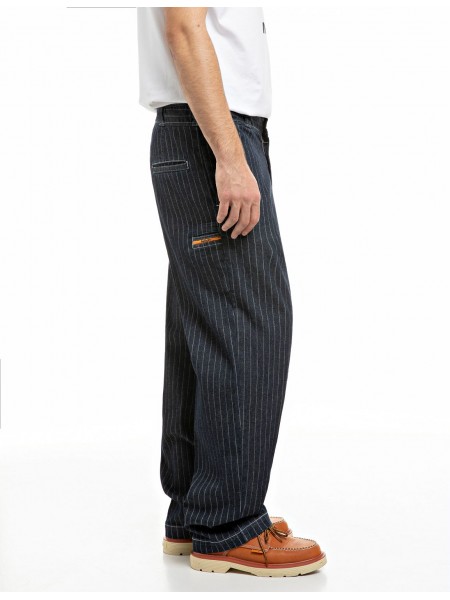 REPLAY INC Striped pants KU1009.000.139 D04 WAIST Blue REPLAY - 3