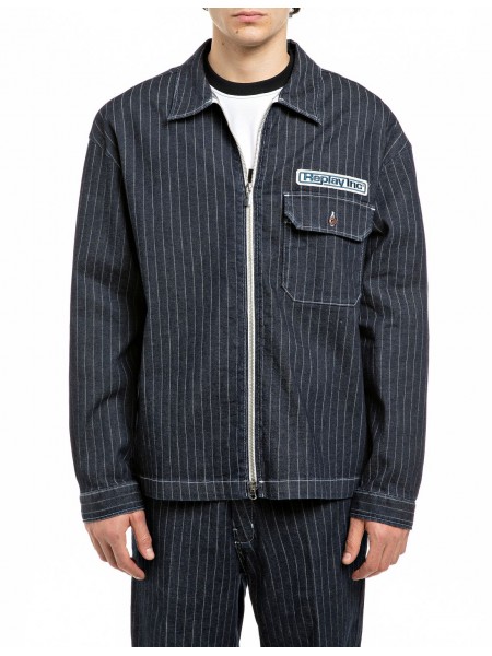 REPLAY INC Jacket ριγέ KU10Y.000.139 D04 C007 Μπλε REPLAY - 1