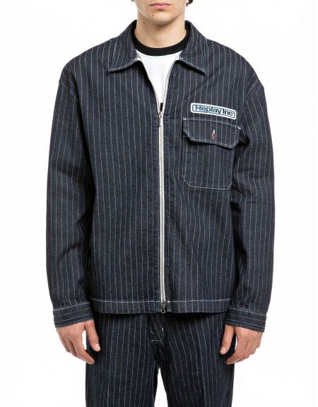 REPLAY INC Jacket ριγέ KU10Y.000.139 D04 C007 Μπλε REPLAY - 1