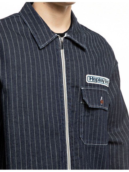 REPLAY INC Striped jacket KU10Y.000.139 D04 C007 Blue REPLAY - 3