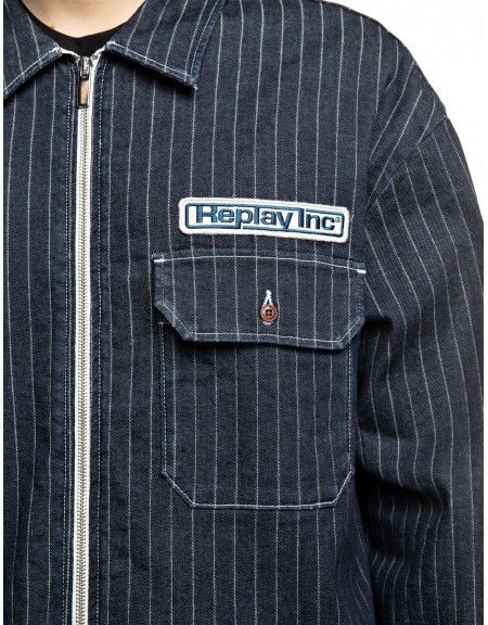 REPLAY INC Jacket ριγέ KU10Y.000.139 D04 C007 Μπλε REPLAY - 4