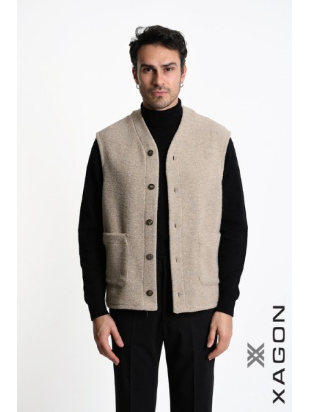 XAGON MAN Sleeveless jacket 2WGILUN Beige XAGON MAN - 1