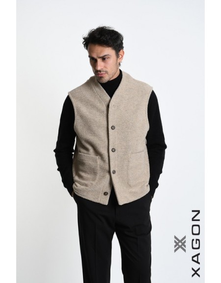 XAGON MAN Sleeveless jacket 2WGILUN Beige XAGON MAN - 7
