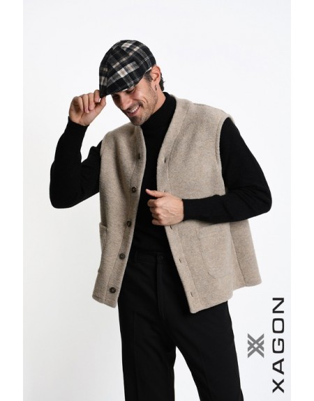 XAGON MAN Ζακέτα αμάνικη 2WGILUN Μπεζ XAGON MAN - 4