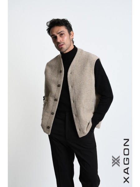 XAGON MAN Sleeveless jacket 2WGILUN Beige XAGON MAN - 3