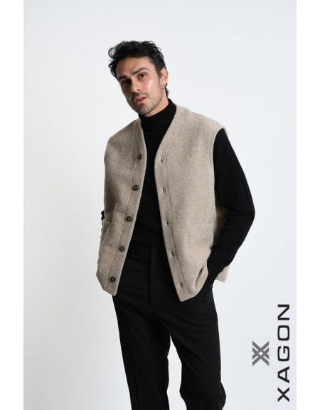 XAGON MAN Sleeveless jacket 2WGILUN Beige XAGON MAN - 3