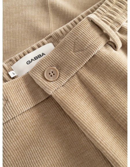 GABBA Corduroy pants MONZA CROPPED TASCA FUNE Beige GABBA - 5