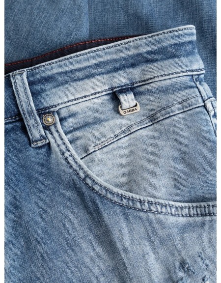 GABBA Jean pants ALEX CROPPED NHAM RS2112 Light blue GABBA - 6