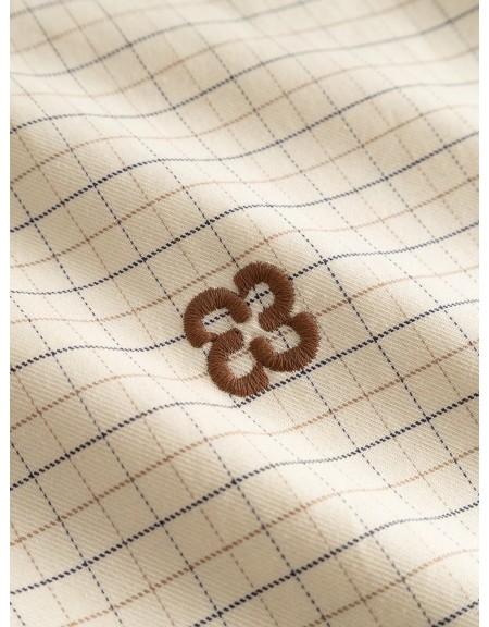 GABBA JENS OVER INDIE LS Checked Shirt Beige - Brown GABBA - 6