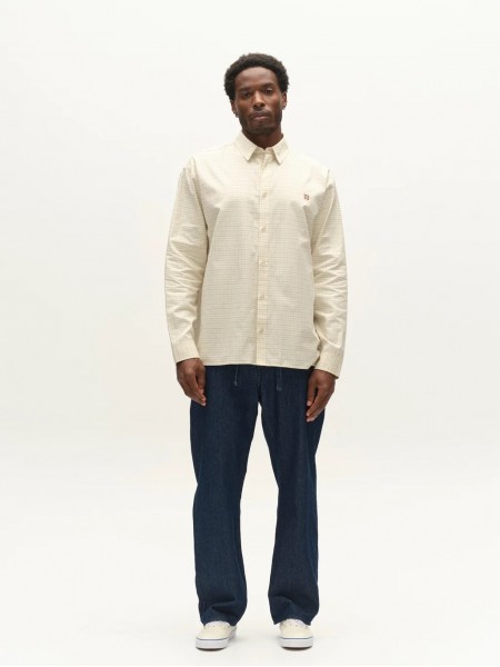 GABBA JENS OVER INDIE LS Checked Shirt Beige - Brown GABBA - 2