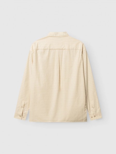 GABBA JENS OVER INDIE LS Checked Shirt Beige - Brown GABBA - 3