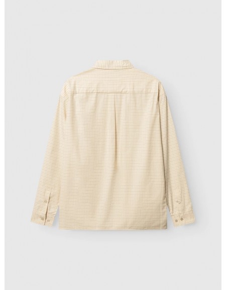 GABBA JENS OVER INDIE LS Checked Shirt Beige - Brown GABBA - 3