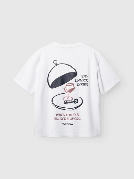GABBA T-shirt LEGIN WIX BOXY HOUR LOBBY2 SS Λευκό GABBA - 4